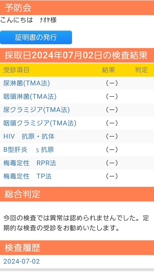 NAOYA(ﾅｵﾔ) 【6月御礼✨&7月度性病検査報告💉】