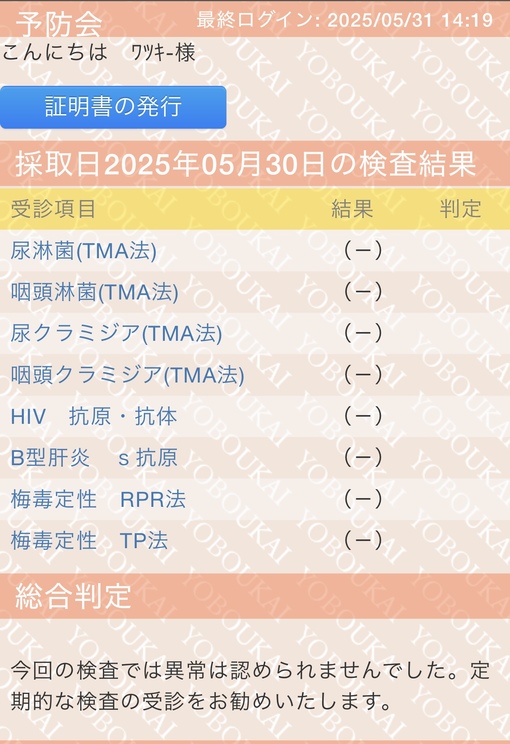WACKEY(ﾜｯｷｰ) 検査結果です🏥