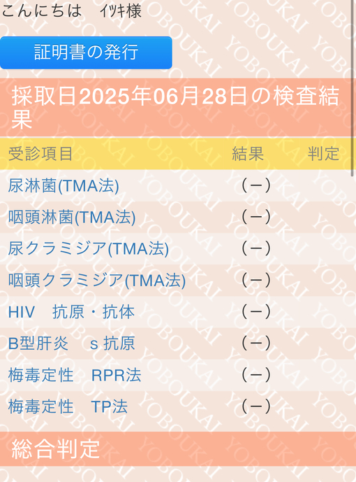 ITSUKI(ｲﾂｷ) 検査結果